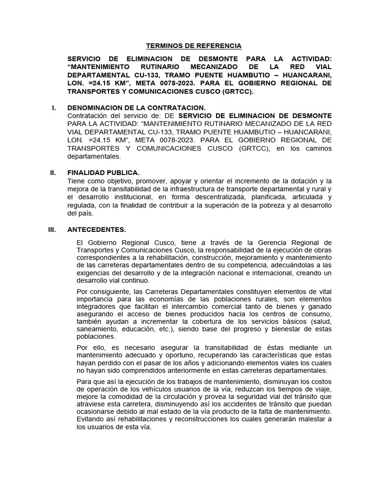 Servicio de Eliminación de Desmonte GRTCC | PDF | La carretera | Seguro