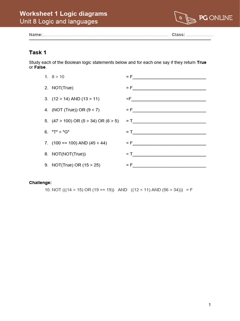 Worksheet 1 | PDF | Logic Gate | Boolean Algebra