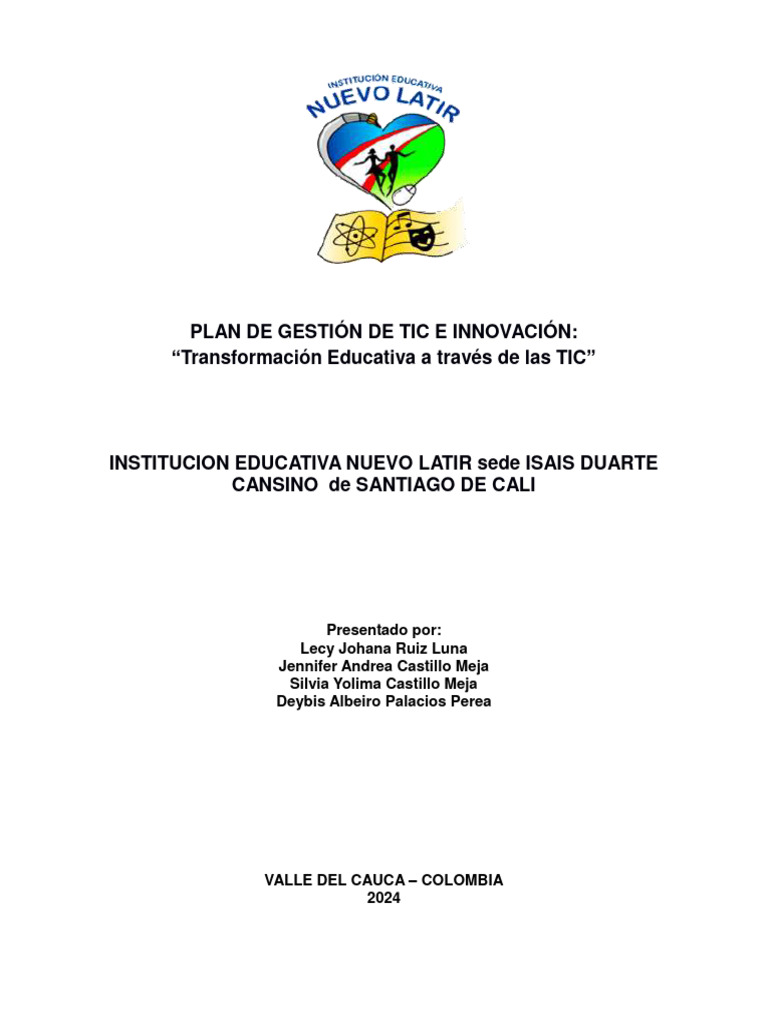Plan de Gestion de TIC e Innovación | PDF | Enseñando | Maestros