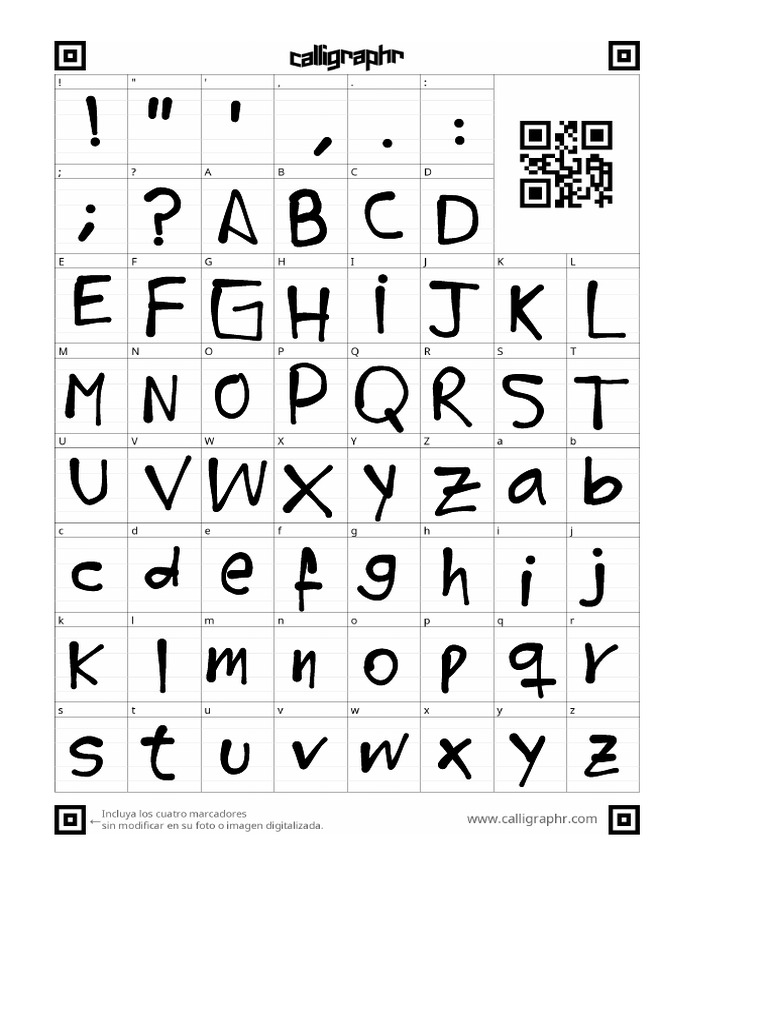 Calligraphr Template letra copia PDF