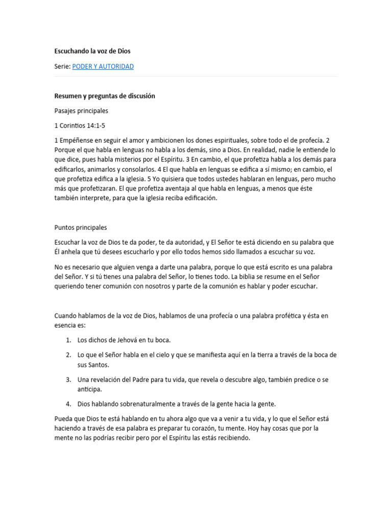 Escuchando La Voz de Dios | PDF | Profecía | Dios