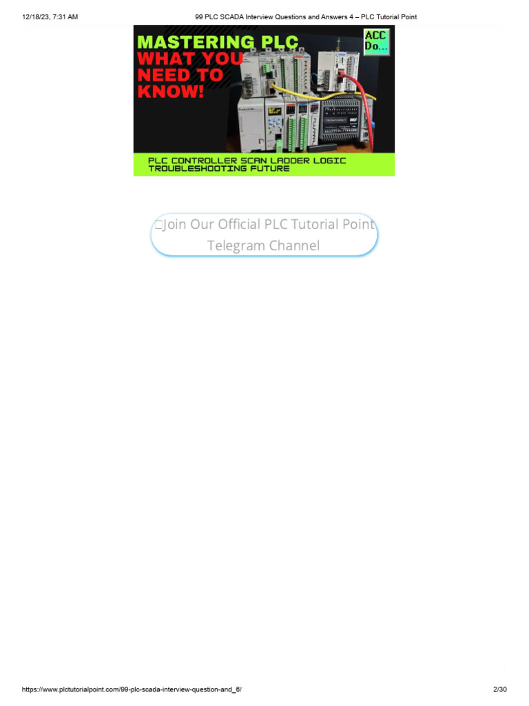 99 PLC SCADA Interview Questions and Answers 4 - PLC Tutorial Point ...