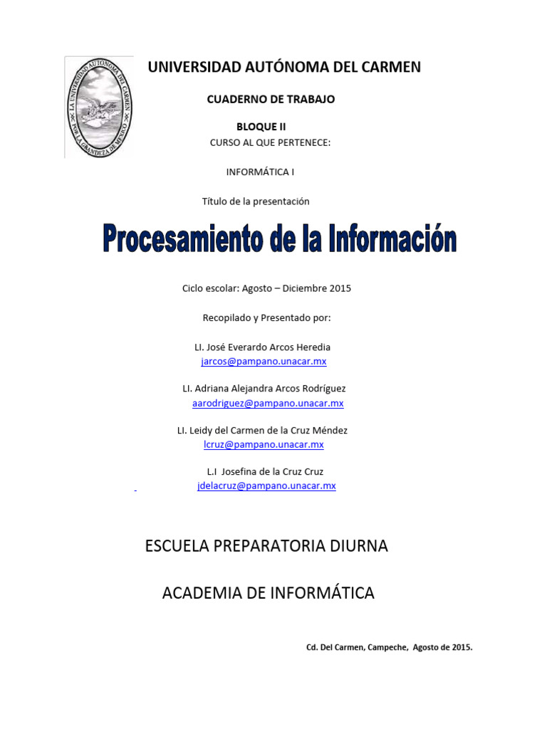 Cuaderno 2 Trabajo Informatica I Pdf Hardware De La Computadora
