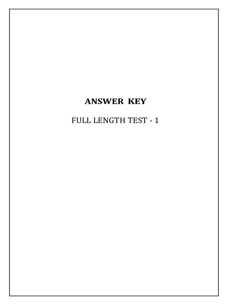 Full Length Test 1 - Gs I_ans_key | PDF | Eye (Cyclone) | Moksha