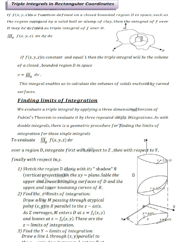 Triple Integration Pdf