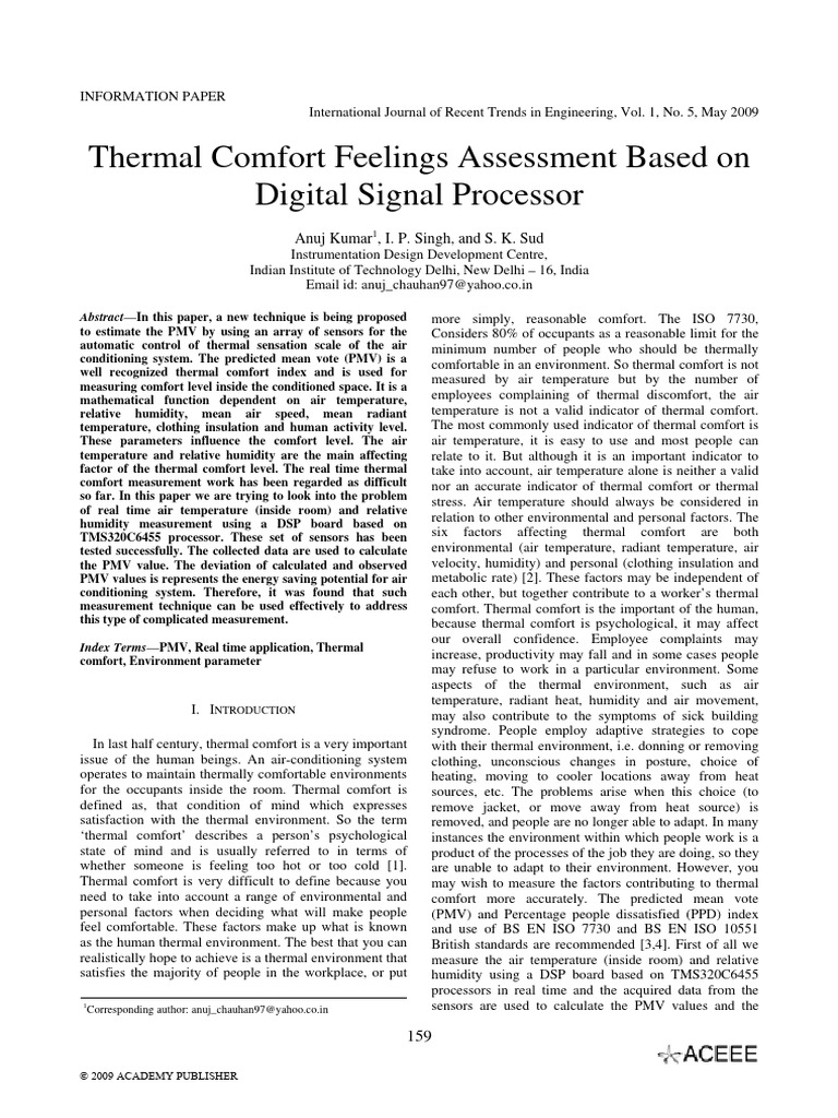 Humidity's Role in Thermal Comfort Assessment | PDF | Humidity