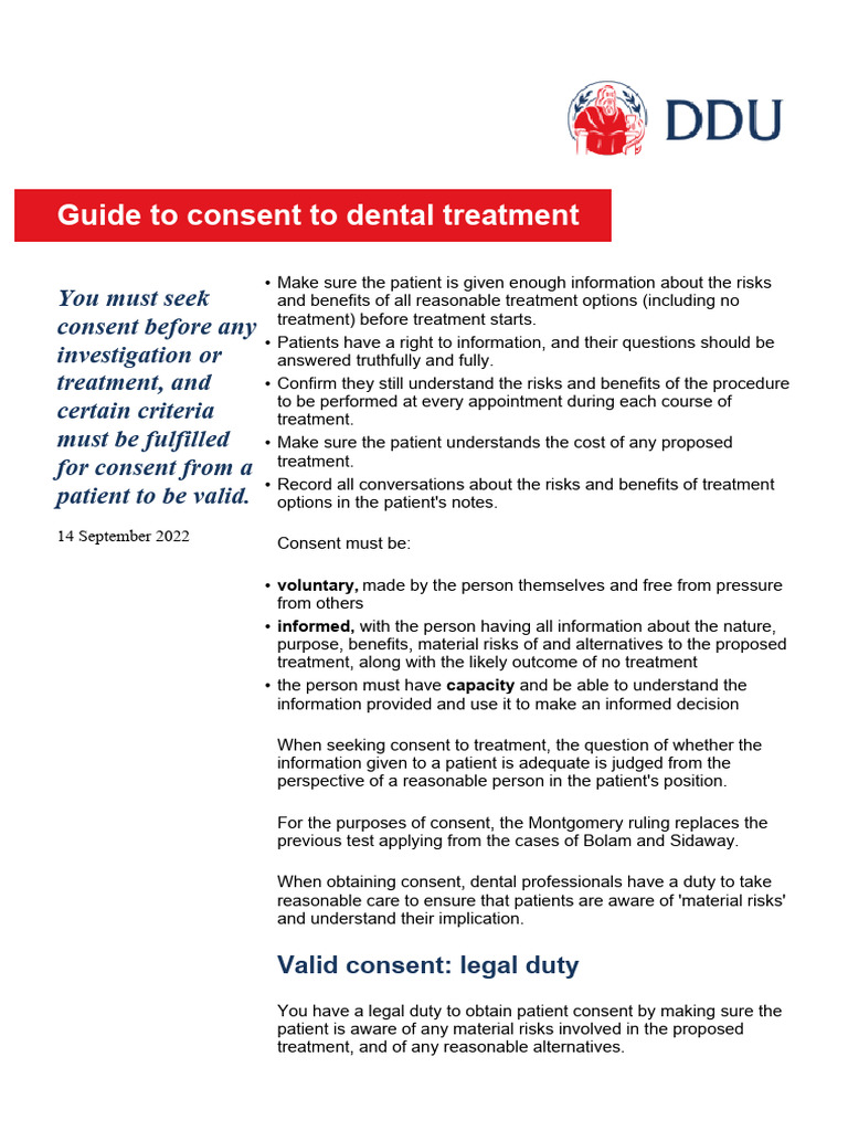 Quick Guide To Consent | PDF | Informed Consent | Risk