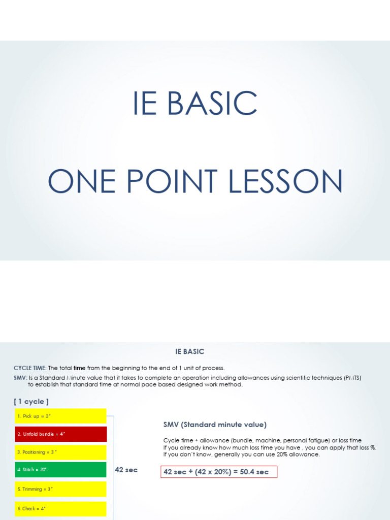 ONE POINT LESSON (IE BASIC) | PDF