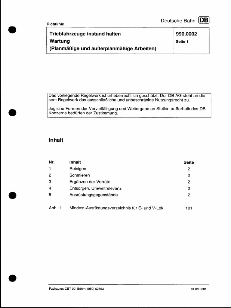 Triebfahrzeug Instand Halten - Wartung | PDF