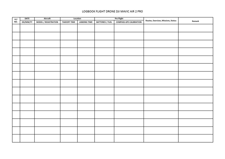 Logbook Flight Drone | PDF