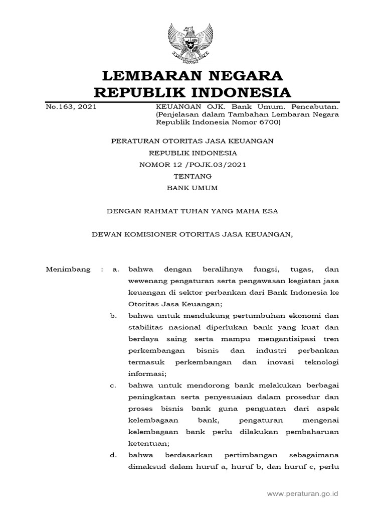 Peraturan Ojk No 12 Tahun 2021 Pdf