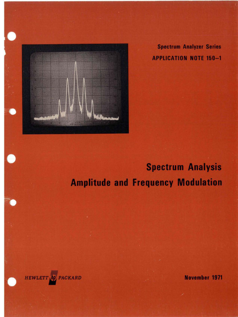 HewlettPackard Spectrum Analysis Amplitude and Frequency Modulation (AN1501) (111971