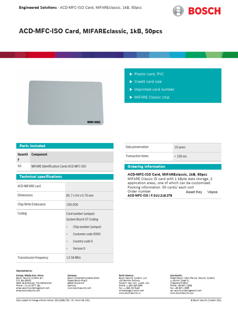 ACD-MFC-ISO Mifare | PDF | Access Control | Payments