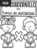 Tablas de Multiplicar Del 1 Al 12 en Blanco y Negro en Una Hoja | PDF
