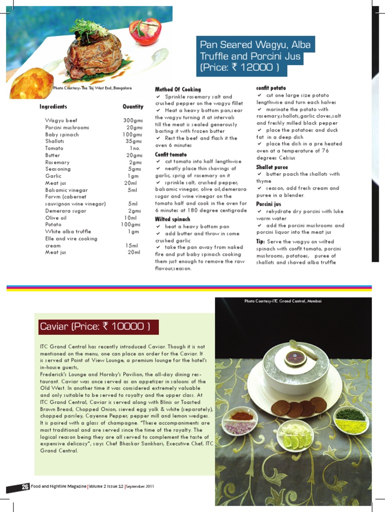 Gourmet Wagyu and Caviar Delicacies | PDF | Garlic | European Cuisine