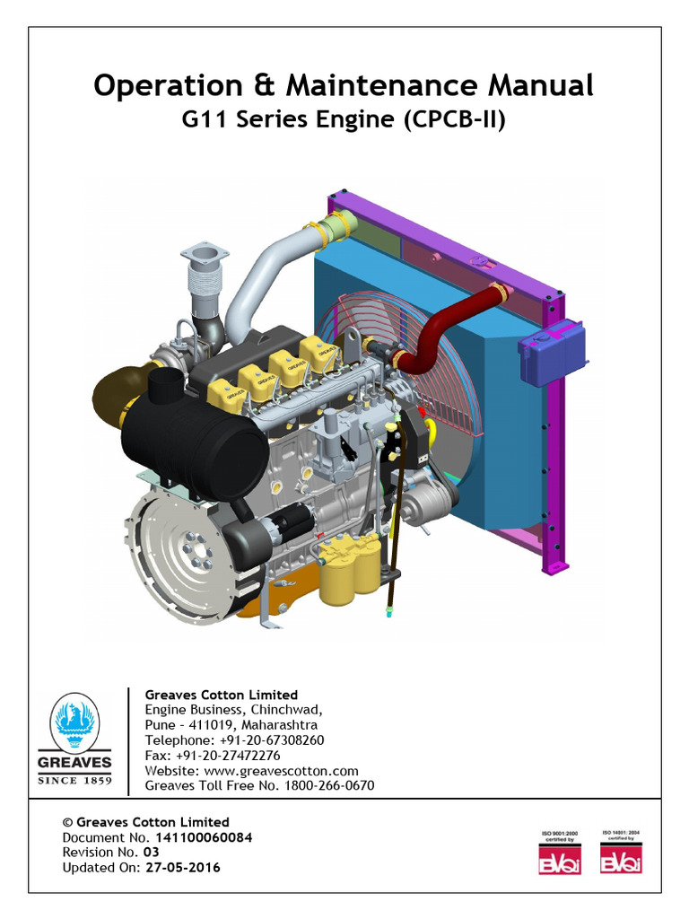 G11 Series Engine Operation Manual | PDF | Lubricant | Fuel Injection