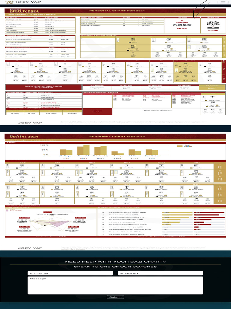 2024 Bazi Personal Destiny Chart | PDF
