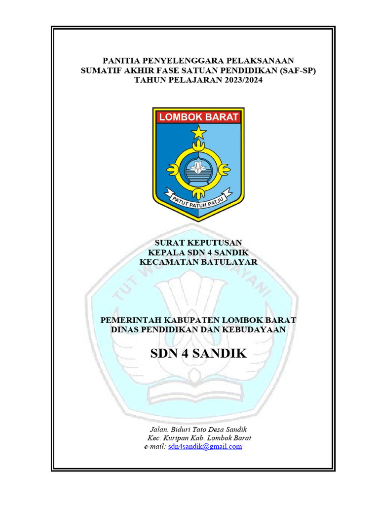 Penetapan Panitia SAF-SP 2023/2024 | PDF