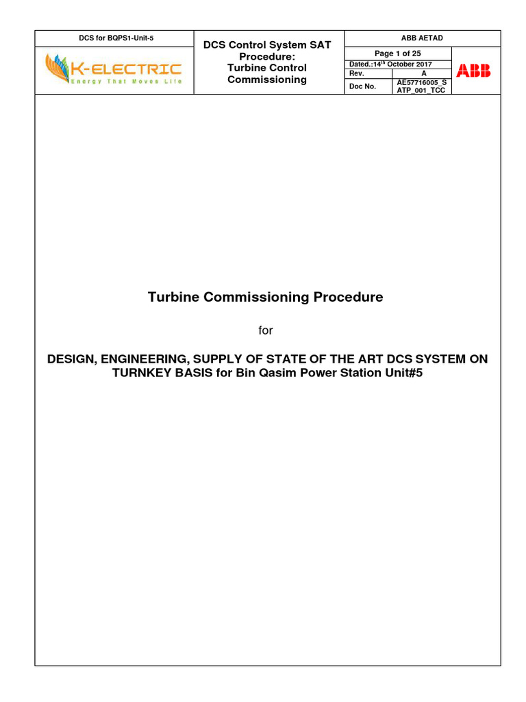 DCS Turbine Control Commissioning Guide | PDF | Relay | Electricity