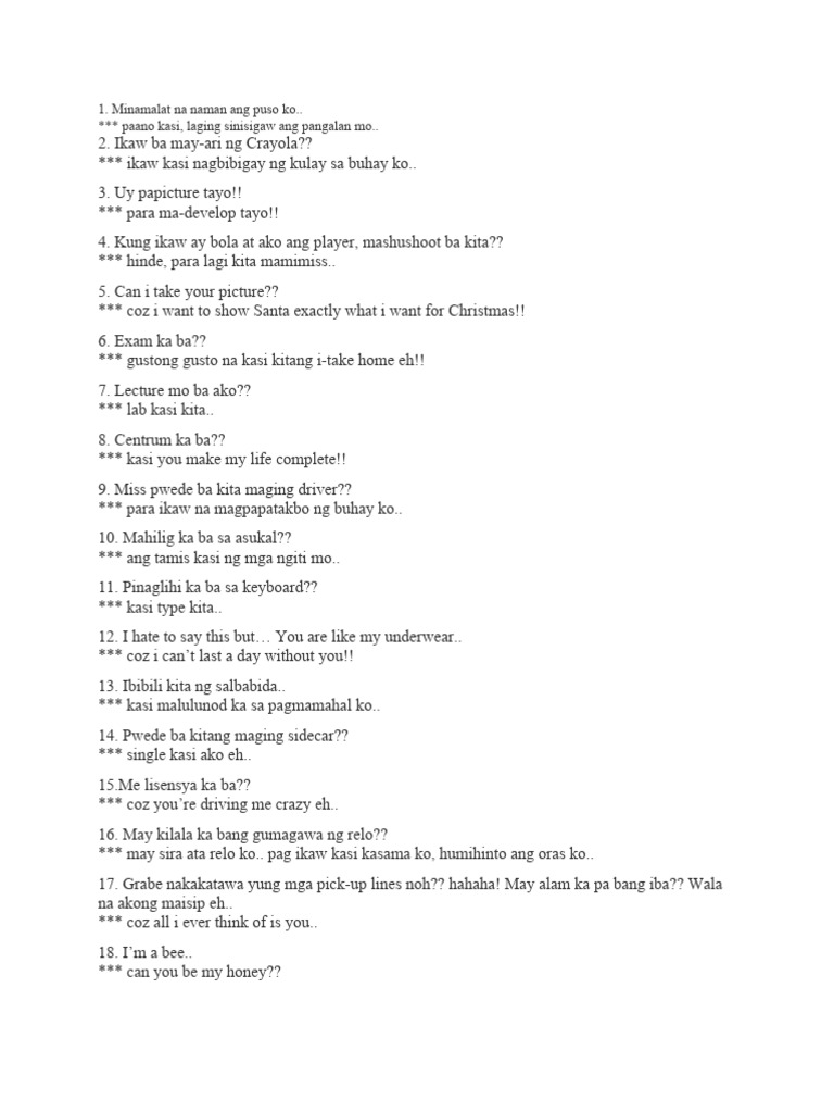 Pick Up Lines PDF