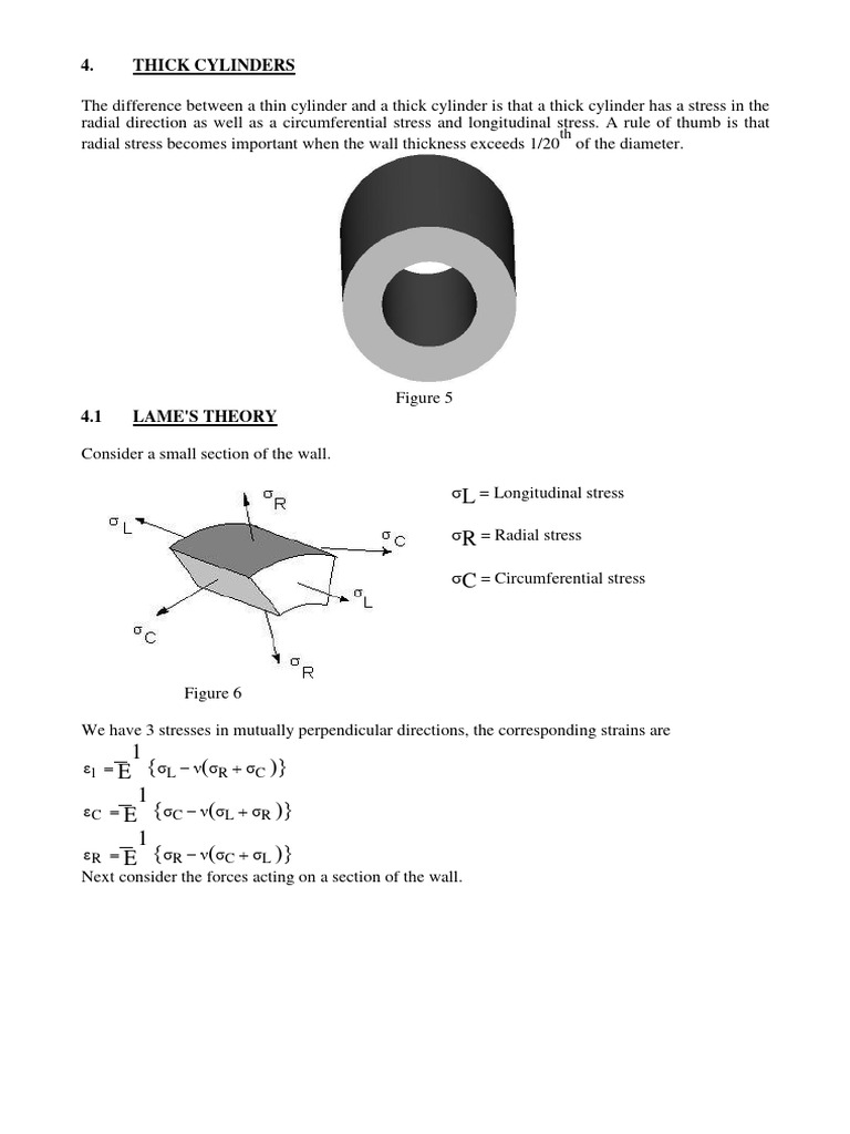 Lame's Theory for Thick Cylinders | PDF | Stress (Mechanics ...
