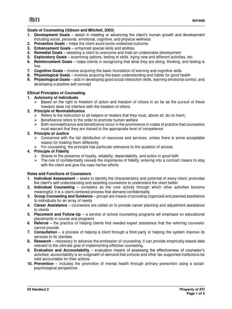 Counseling Goals and Methods Guide | PDF | Psychotherapy | Psychoanalysis