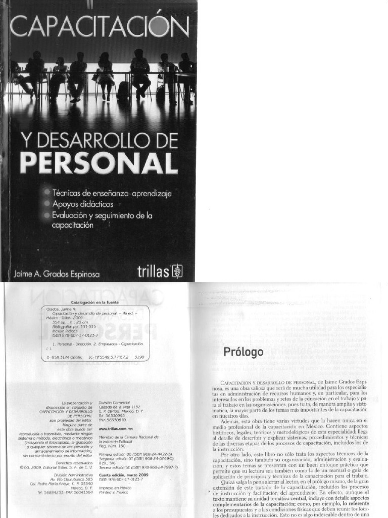 Capacitacion y Desarrollo de Personal 4ed Jaime a Grados Espinosa | PDF ...