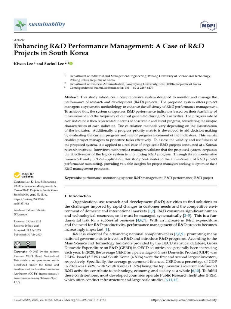 Sustainability 15 11752 | PDF | Performance Indicator | Goal