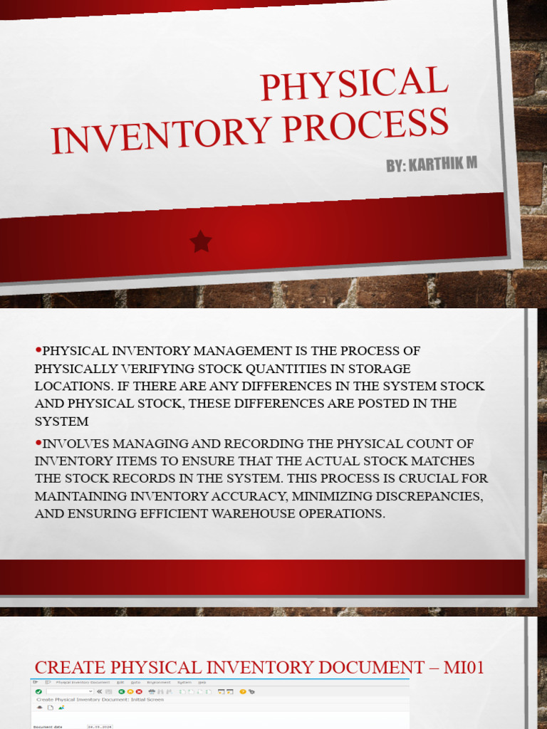 Physical Inventory Process Pdf – XVFPIK