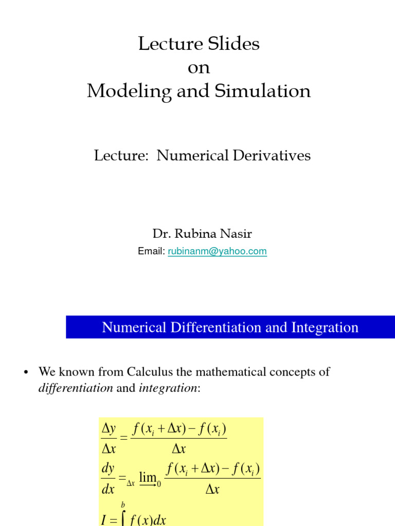Numerical Differentiation and Integration | PDF | Finite Difference ...