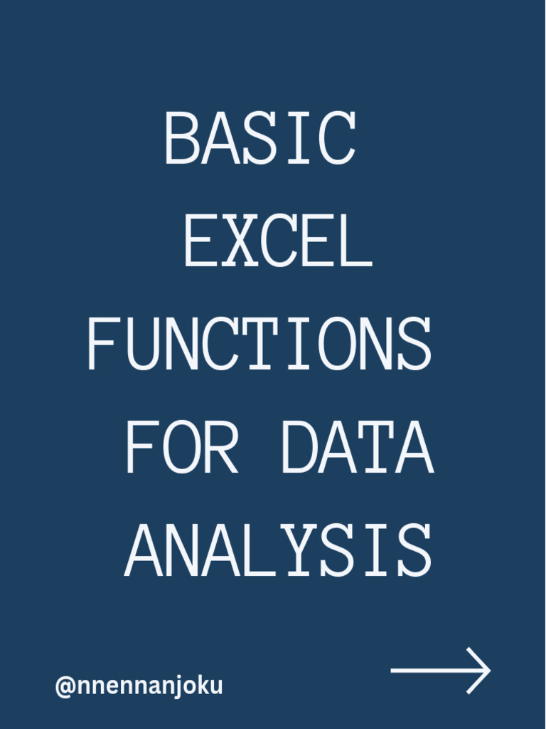 Basic excel functions for data analysis 1691739185 pdf