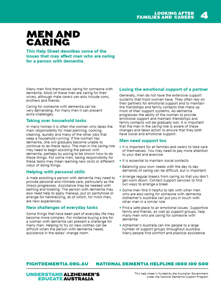Helpsheet LookingAfterFamiliesAndCarers04 MenAndCaring - English | PDF ...
