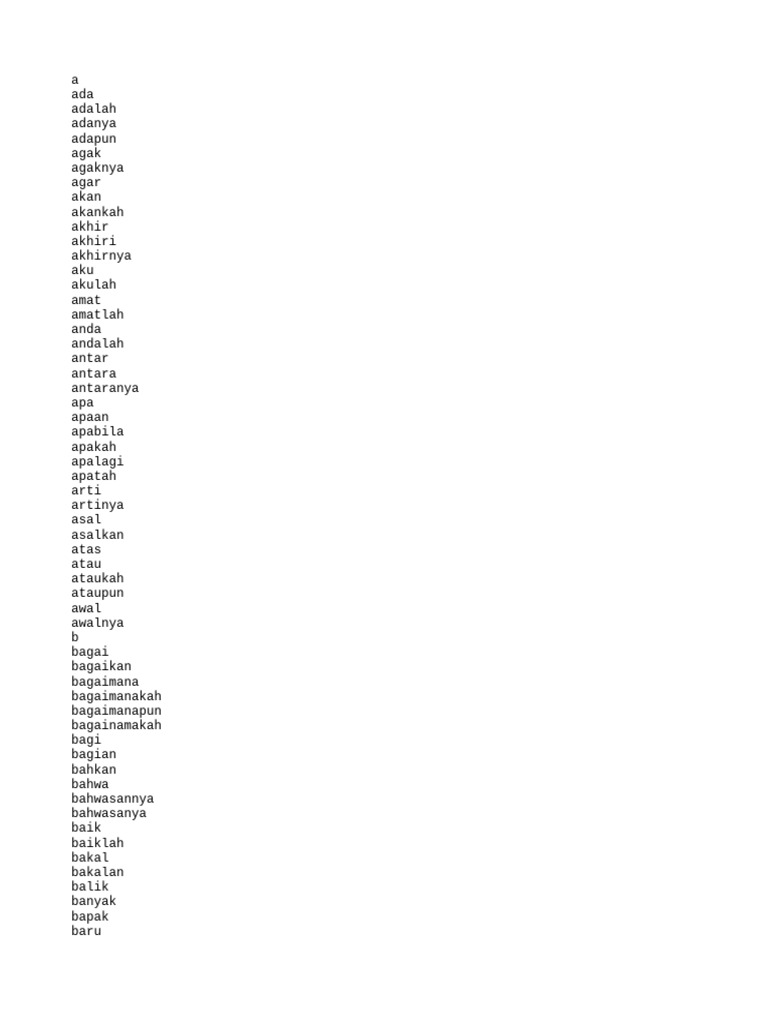 Daftar Stopword Sastrawi | PDF | Seni & Disiplin Bahasa