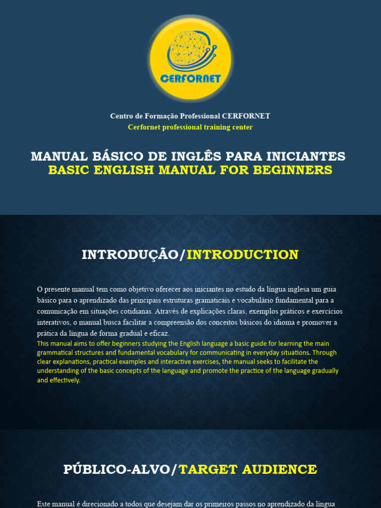 Manual Básico de Inglês Para Iniciantes | Download grátis PDF | Pronome ...