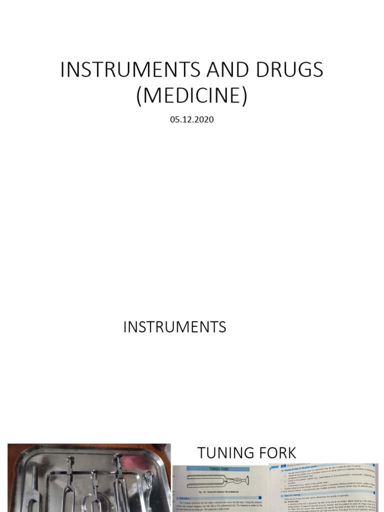 Instruments and Drugs (Medicine) (05.12.20) | PDF | Medical Treatments ...
