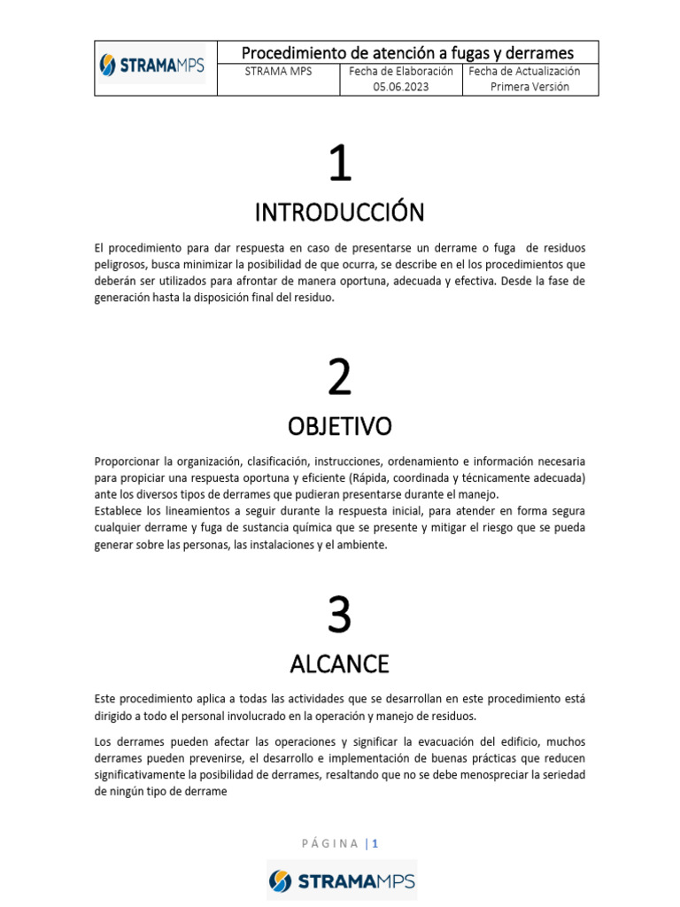 Protocolo para Derrames de Residuos | PDF | Agua | Mercancías peligrosas