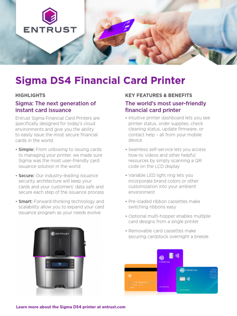 Sigma Ds4 Financial Card Printer Ds | PDF | Printer (Computing) | Computing