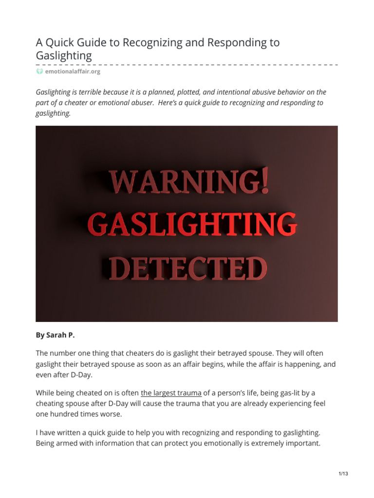 Gaslighting | PDF | Thought | Mind