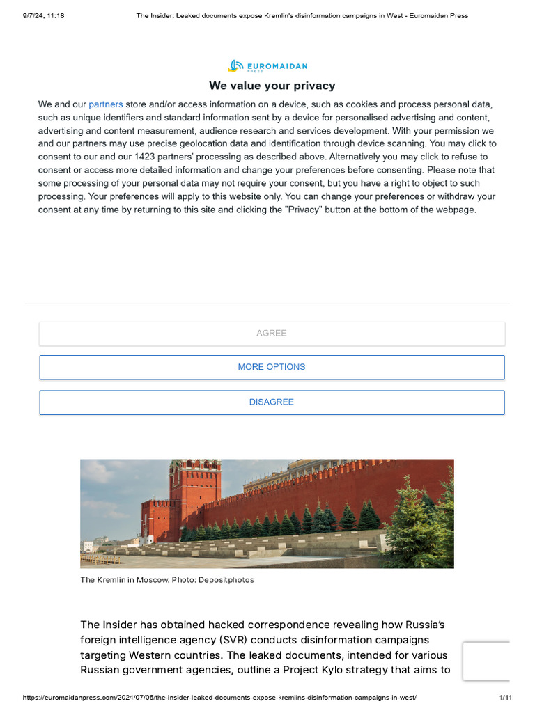 The Insider - Leaked Documents Expose Kremlin's Disinformation