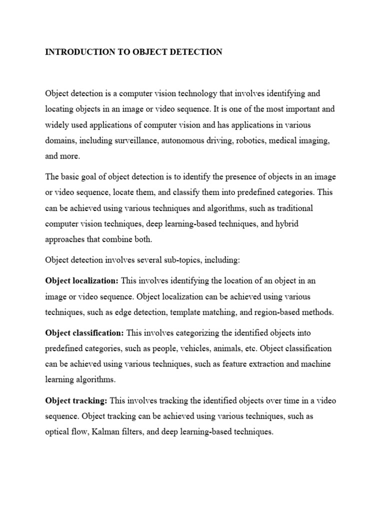 Introduction To Object Detection | PDF | Computer Vision | Image ...