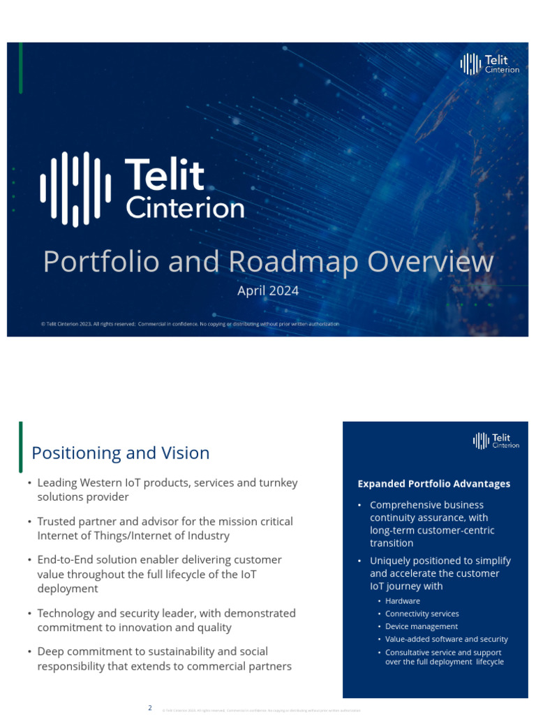 Telit Cinterion Portfolio and Roadmap Overview April 2024 | PDF ...