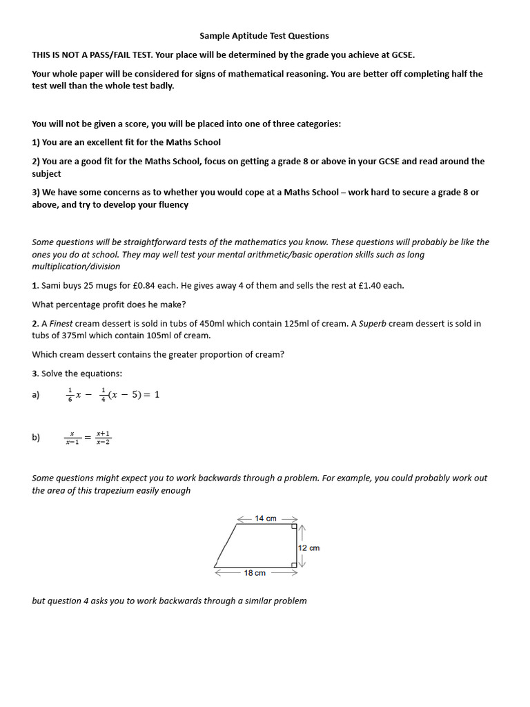 New Employee Aptitude Test Guide | PDF | Mathematics | Area