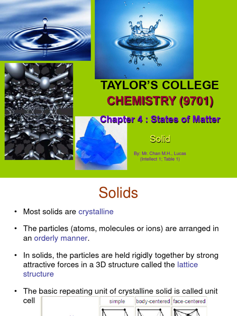 States of Matter: Solid Structures Explained | PDF | Ion | Ionic Bonding