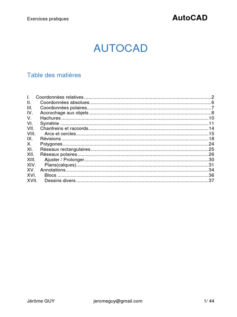 Exercices pratiques AutoCAD PDF | PDF