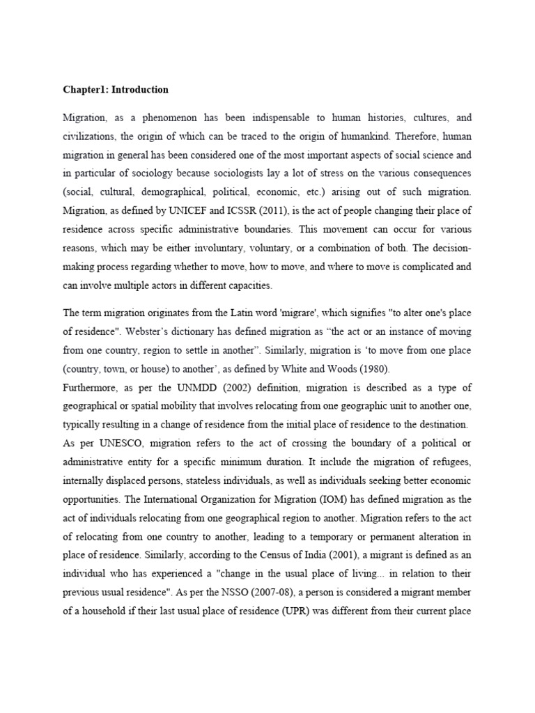 1ST cHAPTER NEWMigration | PDF | Human Migration | Migrant Worker