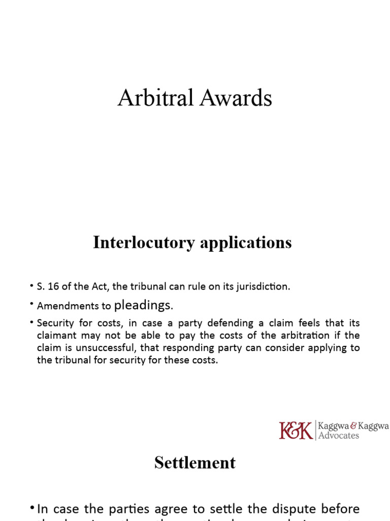 Arbitral Awards Presentation Final | PDF | Arbitral Tribunal | Arbitration