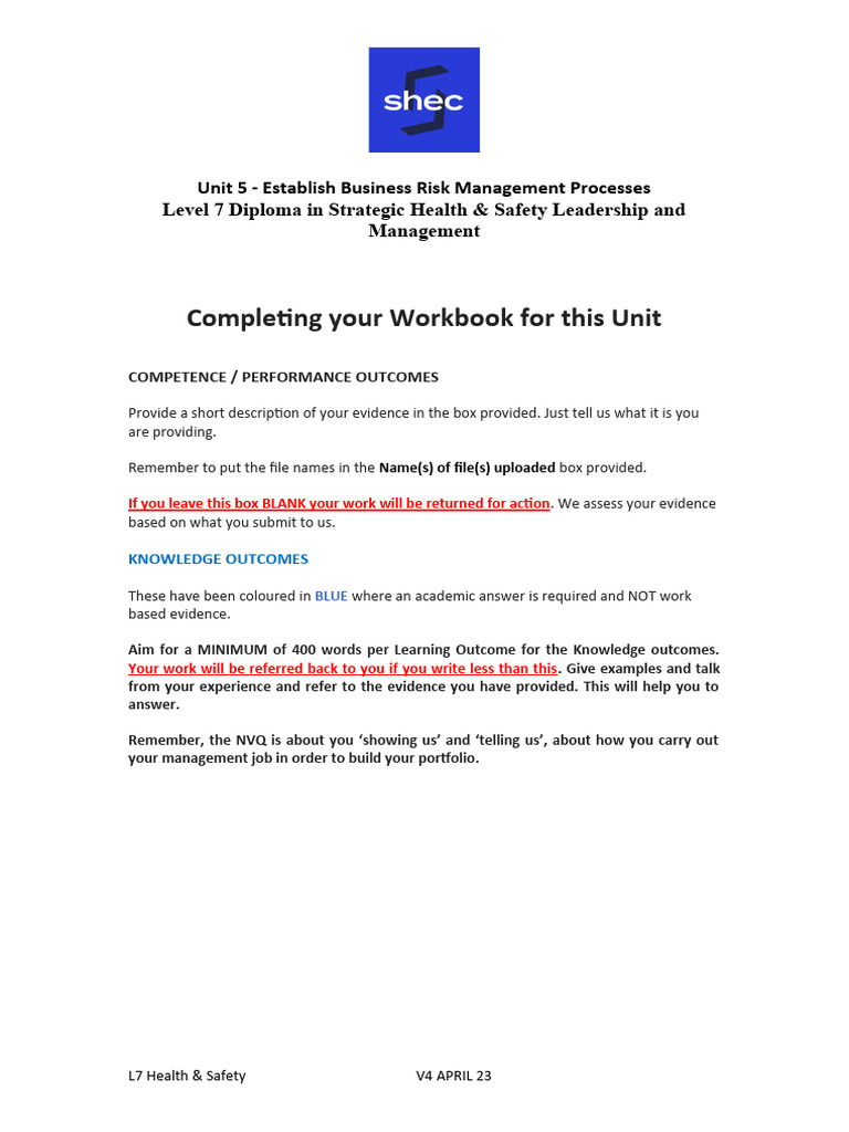 Unit 5 - Establish Business Risk Management Processes | PDF | Risk ...
