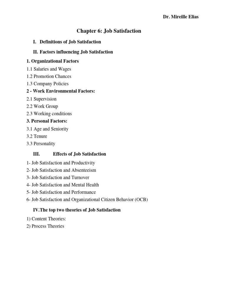 Chapter 6 Job Satisfaction - Unlocked | PDF | Job Satisfaction ...