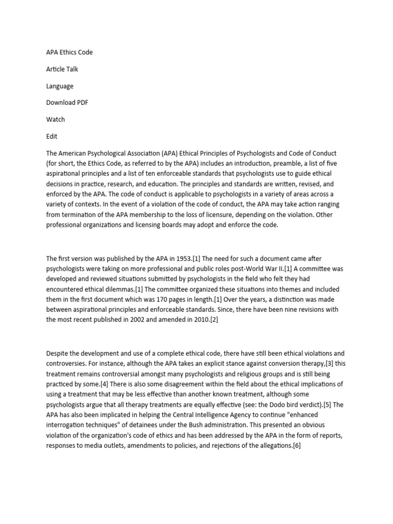 Apa ethics code wps office pdf american psychological association