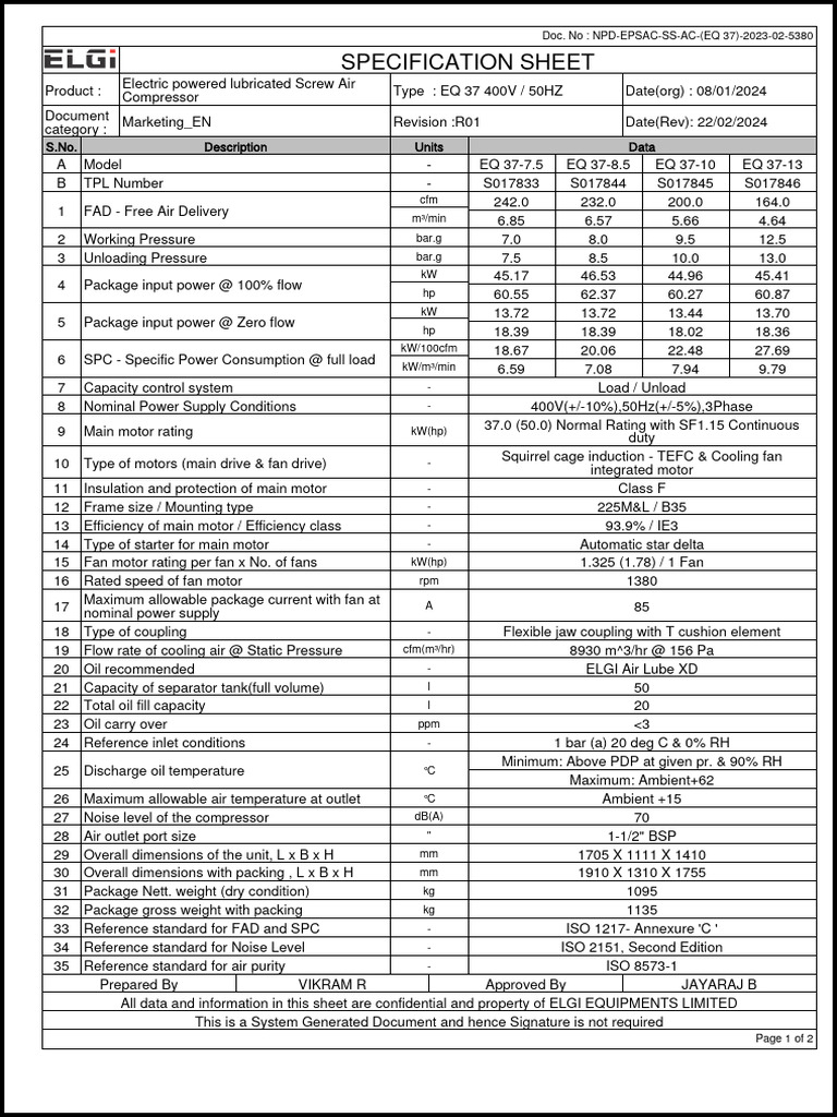 Npd-Epsac-Ss-Ac - (Eq 37) - 2023-02-5380 - R01 - en | PDF | Machines ...
